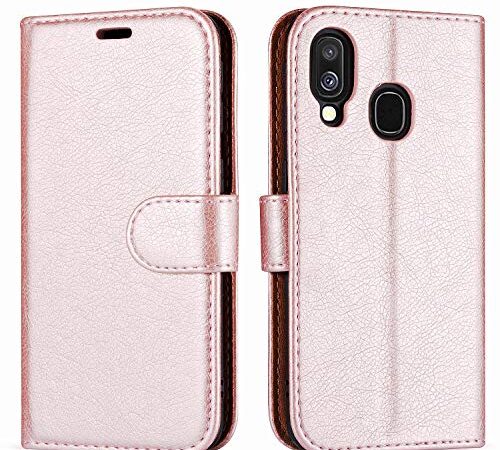 Case Collection Étui de Style Portefeuille avec Rabat pour Coque Samsung Galaxy A40 (5,9") en Cuir de première qualité avec emplacements Carte de crédit et Monnaie pour Samsung Galaxy A40 Coque