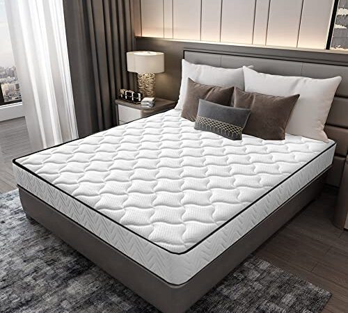 Matelas 140x190 CM | 24 cm Epaisseur |Ergonomique Hypoallergénique | Respirante | Soutien Haute Resilience | Confort Mousse Mémoire de Forme