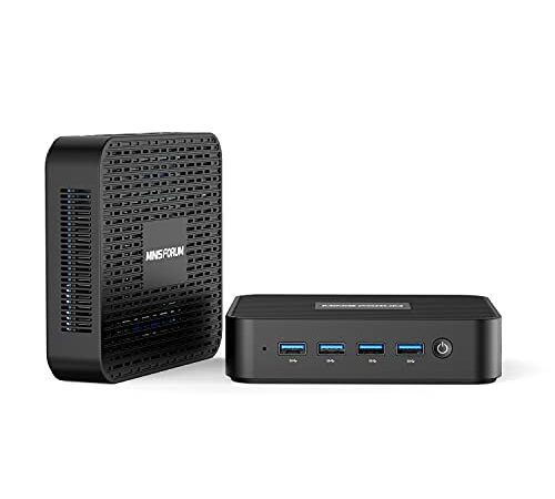 MINISFORUM Mini PC sans Ventilateur 8GB DDR4 128GB SSD Pentium N5030 Processor (up to 3.1GHz) Mini Computer 4X USB 3.0 Ports 2X RJ45 Digital Mic 4K HDMI/DP Dual Band WiFi BT 5.0