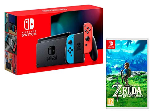 Nintendo Switch Console Rouge/Bleu Néon 32Go [Nouveau modèle] + The Legend of Zelda: Breath of The Wild