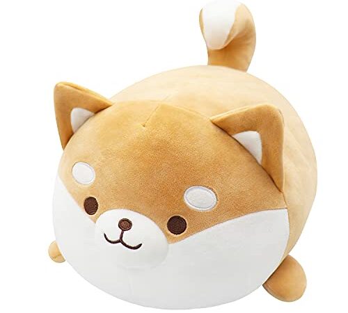 Shiba Inu Étreindre Oreiller Peluche Animal Coussin Moelleux Oreillers en Peluche pour Chien Poupée Confort Jouets Coussins Peluche pour Enfants Coussins Animaux Réalistes pour Cadeau Noël 13,7 pouce