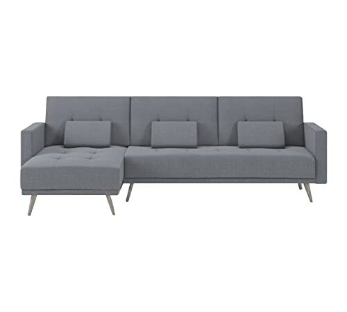 Skraut Home | Canapé-Lit avec Chaise Longue | 88 x 267 x 137 cm | 3 Places | Réglable À Droite Ou À Gauche | Cornerback | Dossiers Inclinables | Modèle Vérone