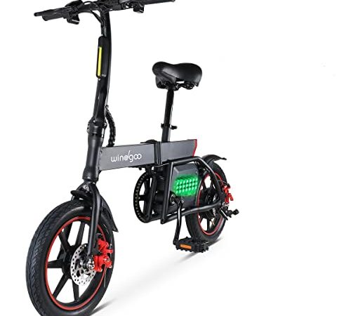 Windgoo Velo Electrique Pliable, Vitesse jusqu'à 25 km/h, 21 kilomètres la Longue Portée, 14" Velo Electrique Adulte avec Pédale et Chaîne