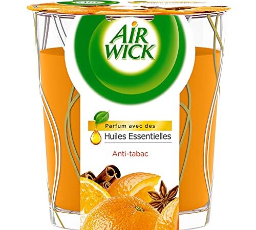 Airwick Desodorisant Maison Bougie Parfumée Huiles Essentielles Anti-Tabac