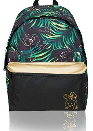 Disney Sac À Dos Pour Femme Le Roi Lion | Sac À Dos Fille En Toile Motif Savane Noir Et Or | Sacs À Dos Et Sacs De Sport Produit Officiel Pour La Sortie Du Film The Lion King