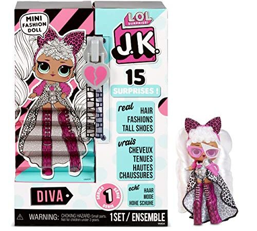 LOL Surprise Mini Poupées Mannequin JK - 15 Surprises, Vêtements et Accessoires - À Partir de 6 Ans - À Collectionner - Diva