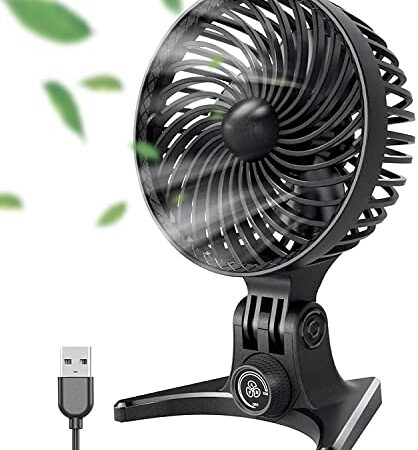 USB Ventilateur Silencieux,Dezhuan Mini Ventilateur,Ventilateur Bureau Portable avec contrôle de la vitesse en continu,Pliable à 130 °,pour chambre,Bureau,Maison,Camping,Voyage - Noir