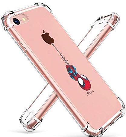 Darnew Spider Custodia per iPhone 5/5S/5C Casi, Cartone Animato Carino Morbido TPU Freddo Divertimento Divertente Cover per Bambini Ragazze Donne Protettivo Custodia per iPhone 5/5S/5C