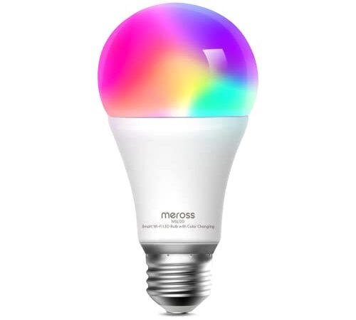 meross Ampoule Connectée, Ampoule LED Intelligente Compatible avec Alexa et Google Home, E27 2700K-6500K Ampoule Dimmable Multicolore (Équivalente 60W) avec Contrôle Vocal à Distance (1)