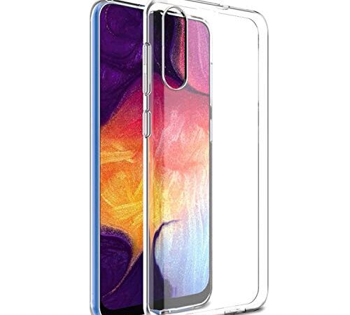 NEW'C Coque pour Samsung Galaxy A50,SM-A505F, Ultra Transparente Silicone en Gel TPU Souple Coque de Protection avec Absorption de Choc et Anti-Scratch