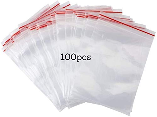 PAKICO | Sachets Zip Refermables | Sachet Zip | Transparent Pochette Zip | Sachet Plastique Zip | Pochette Plastique Zip | Sachet Plastique Transparent | Sachets Transparents (8 x 12cm) x 100