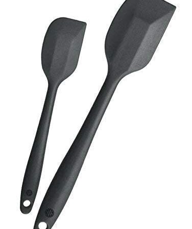 Spatules de Cuisine Silicone Maryse [sans Bisphénol] (noir -Lot de 2) Mini et fine