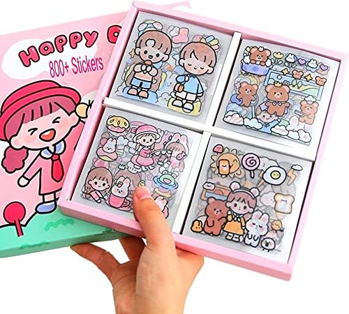 100 pièces Autocollants Kawaii Stickers Dessin Animé Mignon Kawaii Autocollant Autocollantes de Dessin Animé Autocollants Scrapbooking pour Scrapbook Diary Décoration Craft DIY