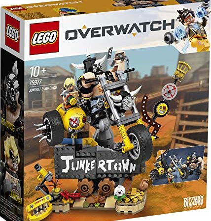 LEGO Overwatch® - Chacal et Chopper, jeu de construction inspiré du jeu vidéo, inclus la moto de Chopper et un panneau Junkertown, 380 pièces - 75977