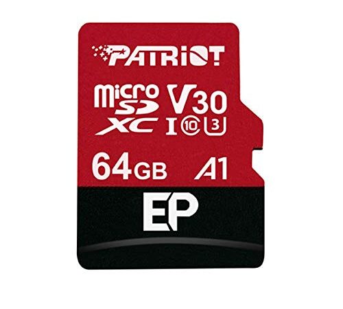 Patriot Memory Carte Mémoire MicroSDXC EP Series A1 V30 64 Go jusqu'á 90Mo/Sec PEF64GEP31MCX